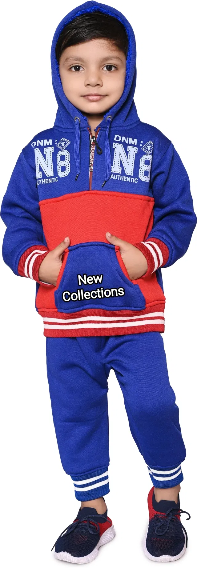Polyester Woven Design Clothing Set for Kids (Blue & Red, 22)