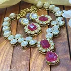Stylish Kundan Necklace Set for Women, Green