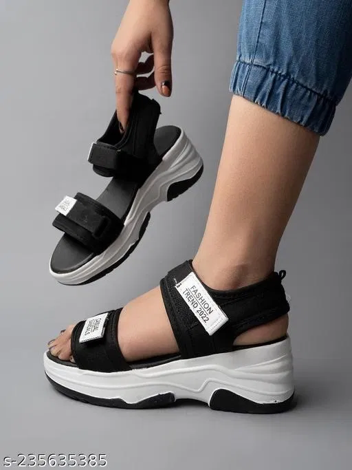 Shoetopia Brown Mesh Wedge Round Toe Sandals (IND-4)