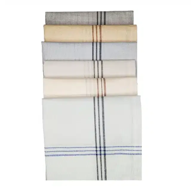 Cotton Blend Handkerchiefs for Men (Pack of 6) (Multicolor, 18x18 cm)