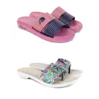 Combo of Sliders & Flats for Women (Multicolor, 6) (Set of 2)