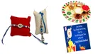 Metal 2 Pcs Rakhi with 4.5 Inch Plate & Greeting card, Roli 
