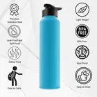 Spring Hydrate Stainless Steel Water Bottle with Regular Sipper Leak Proof & Spill Proof - Blue
