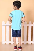 Cotton Blend Printed Clothing Set for Boys 