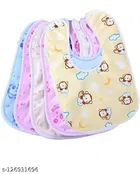 Cotton Bibs Aprons for Infants (Multicolor, Pack of 5)