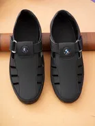 Attractive Sandals for Men (Black, 9)