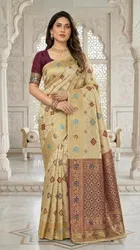 Banarasi Woven Silk Blend Saree for Women 