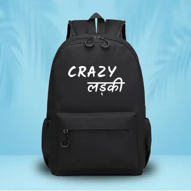 Printed Backpack for Kids (Black)