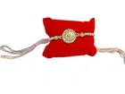 Metal Rakhi with Greeting Card & Roli Chawal 