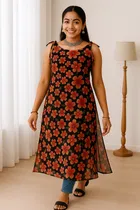 Tie Up Georgette Kurti for Women 
