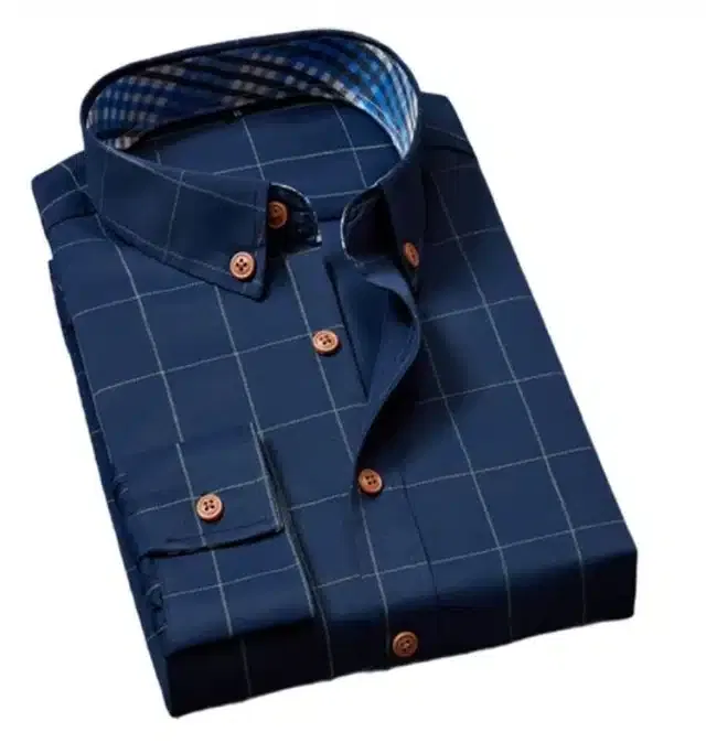 Casual Shirt for Men (Navy Blue, M)