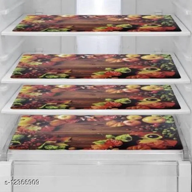 Waterproof Fridge Mats (Multicolor, Pack of 4)