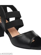 Shoetopia Solid Pointed Toe Block Heels for Kids 
