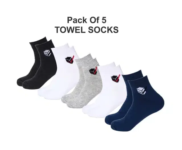 Cotton Blend Ankle Length Socks for Men & Women (Multicolor, Set of 5)