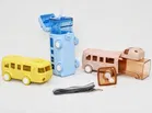 Plastic Bus Shape Sipper Bottle for Kids, Multicolor 