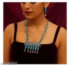 Samridhi Latest trending multicolor meenakari silver oxidized jewellery set