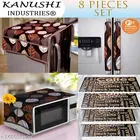 KANUSHI Industries® Fridge/Refrigerator Cove + 1 Pc microwave cover + 2 Pc handle cover + 4 pc Fridge Mats