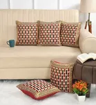 Grover Jute Printed Cushion Covers, 16x16 inches Pack of 5