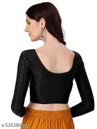 Lycra Ready Made Blouse for Women, Black 