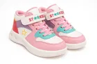 Fire Bolt Casual Shoes for Girls, 5-6 Years) (White & Pink) (10c) (FIRE BOLT -02)