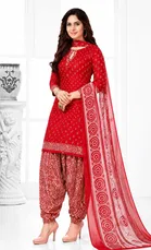 Crepe Floral Punjabi Suit for Women 
