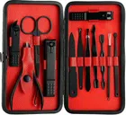 12 in 1 Stainless Steel Manicure & Pedicure Set with Portable Luxurious PU Leather Travel Case 