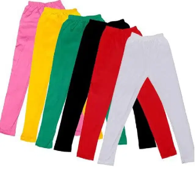 Soft & Comfortable Leggings for Girls (Pack of 6) (Multicolor, 14-15 Years)