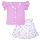 Polyester Printed Clothings Set for Girls 