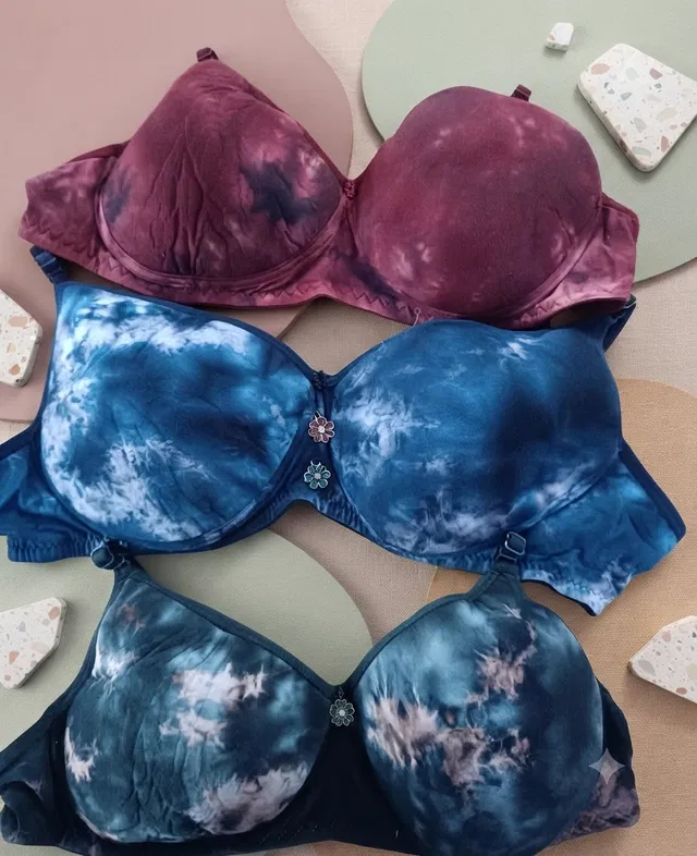 Floral Padded Everyday Bra for Women, Pack of 3 (Multicolor, 36B)