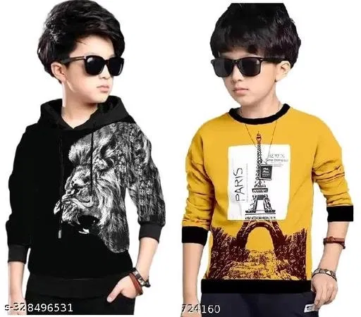 Cotton Clothing Set for Boys, Multicolour, Pack of 2 (8-9 Years)
