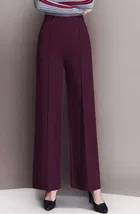 Poly Spandex Regular Trouser / Pant for Women (Maroon, L)