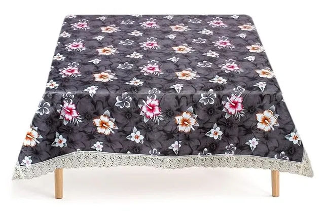 PVC Printed 4 Seaters Table Cover (Multicolor, 40x60 inches)