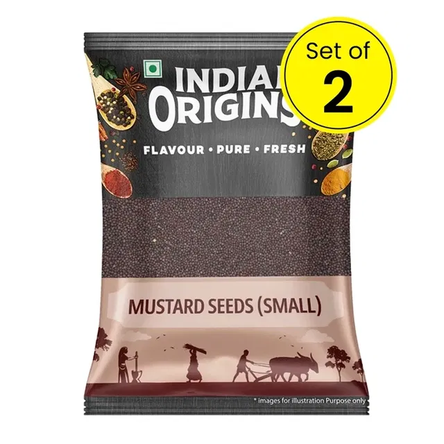 इंडियन ओरिजिन्स सरसों दाना (काला) (लेस्स) 2X100 g (सेट ऑफ 2)