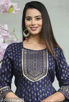 Rayon Kurti for Women, Blue 