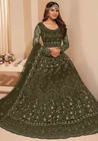 Net Embroidred Semi Stiched Lehenga Choli for Women 