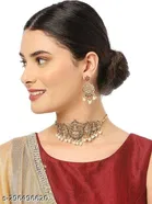 Copper Choker Necklace with Earrings for Women 