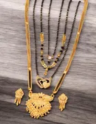 Combo of 4 Pcs Mangalsutras with Earrings Set for Women 