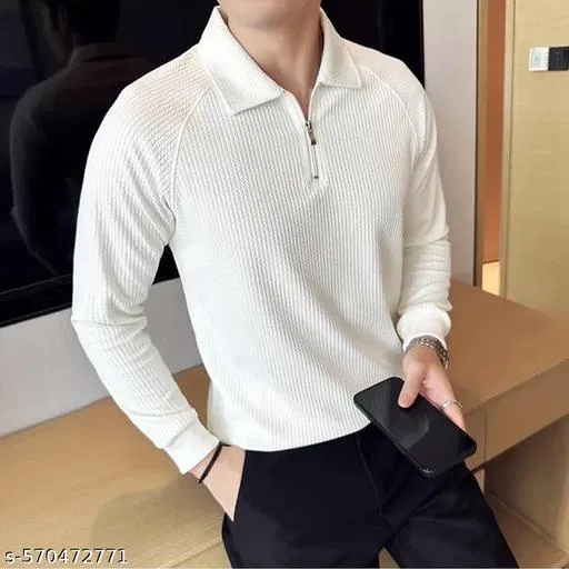 Cotton Blend T-shirt for Men, White (XL)