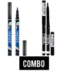 Combo of 2 Pcs 36H Waterproof Smudgeproof Long Lasting Sketch Eyeliner & 2 Pcs Glam 21 Kajal (Blue & Black, Set of 2)