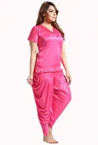 Satin Solid Night Suit for Women 