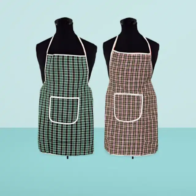 Cotton Kitchen Aprons (Multicolor, Pack of 2)