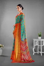 Moss Chiffon Printed Saree for Women 