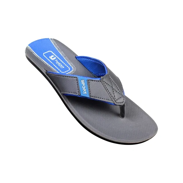 Flip Flops for Men (Grey & Blue, 8)
