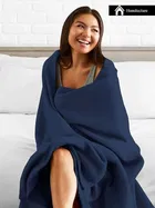 Wool Solid Blanket, Blue 