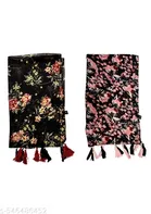 Chiffon Scarves for Women, Black, Pack of 2