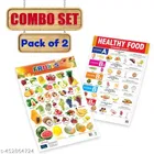 Bookford Publications Both Sides Big Laminated Charts – Fruits & Healthy Food 