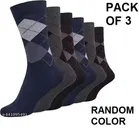 Colorblocked Cotton Blend Socks for Mens ,Multicolor, Set of 3
