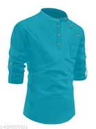 Solid Cotton Kurta Set for Boys 