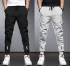 Polyblend Printed Trackpants for Men, Black & Grey, Pack of 2 