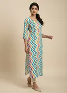 Cotton Blend Printed Kurti for Women, Multicolour 